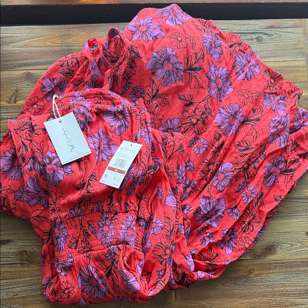 Jessica Simpson Red and Purple Floral Dress